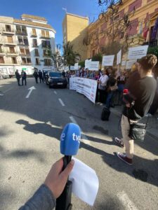 Manifestación contra los pisos turísticos cubierta por periodista freelance de Córdoba